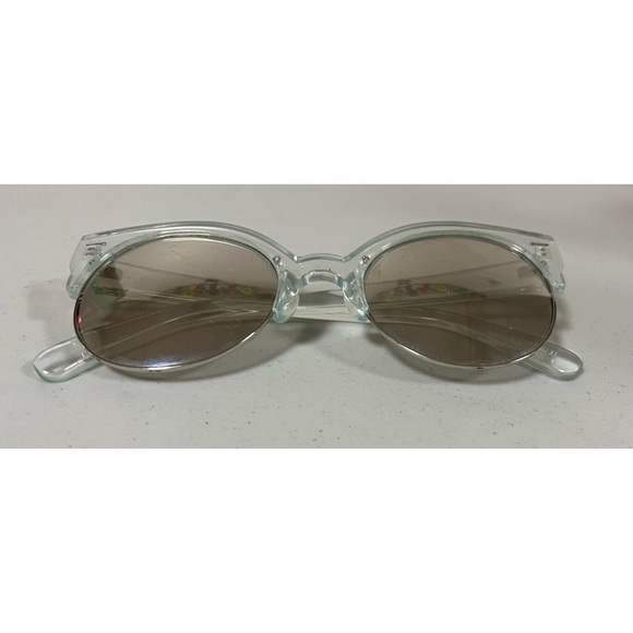 Clear Translucent Round Browline Clubmaster Ombré Tinted Sunglasses Glasses 👓 - Picture 3 of 4